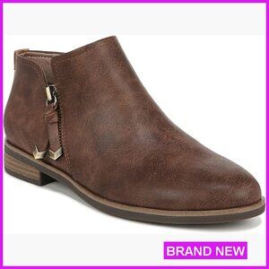 Pointed Toe Ankle Booties Block Heel Sustainable Faux Suede Zip Casual Dress